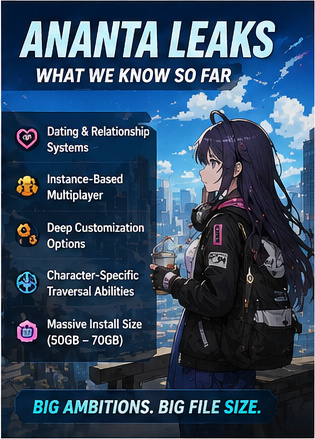ANANTA leaks point to dating systems, multiplayer and a worryingly huge mobile install