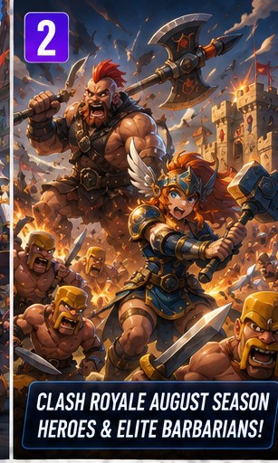 Clash Royale August 2026 season adds Hero Berserker and Hero Valkyrie
