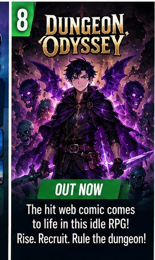 Dungeon Odyssey turns the hit web comic into a mobile idle RPG