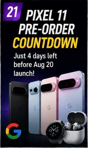 Pixel 11 enters final four days of pre-orders before August 20 retail launch