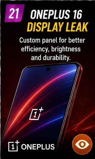 OnePlus 16 leak points to a custom display focused on efficiency, durability and smoother performance