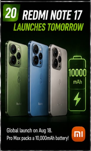 Redmi Note 17 series begins global rollout tomorrow with a new 10,000mAh Pro Max