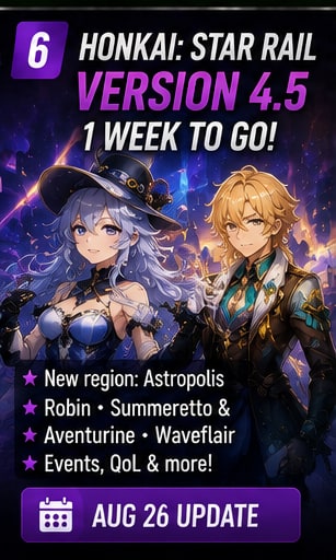 Honkai: Star Rail Version 4.5 is one week away from its Astropolis expansion
