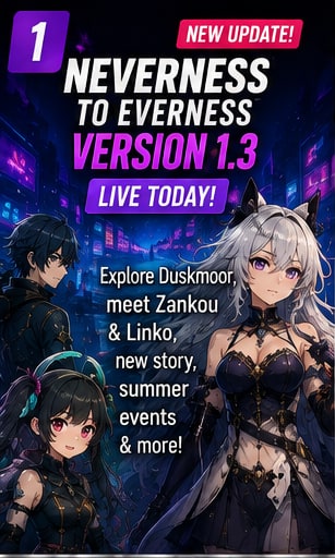 Neverness to Everness Version 1.3 launches today with Duskmoor, Zankou and Linko