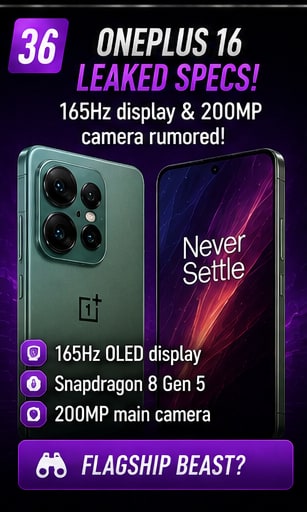 OnePlus 16 leaks point toward an ultra-fast display but the specifications remain unconfirmed