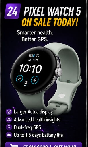 Pixel Watch 5 goes on sale today but some of its most ambitious health features are still coming