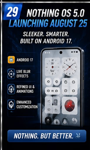 Nothing OS 5.0 arrives this week with Android 17 and another visual overhaul