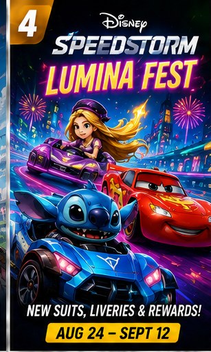 Disney Speedstorm's Lumina Fest turns its mobile racer into a rotating music festival