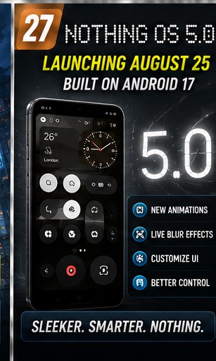 Nothing OS 5.0 arrives today with Android 17 and a more flexible interface