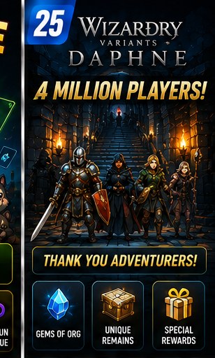 Wizardry Variants Daphne celebrates four million players with progression rewards