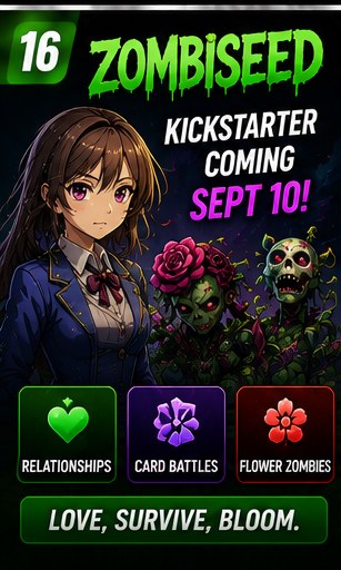 ZombiSeed prepares September crowdfunding campaign for its flower-zombie card RPG