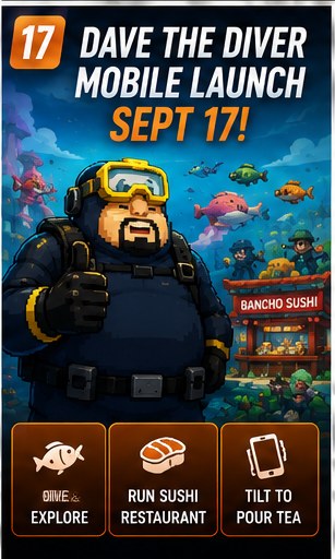 Dave the Diver mobile launch is officially set for September 17