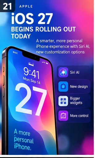 iOS 27 begins rolling out today with long-awaited Siri AI beta