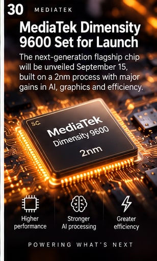 MediaTek prepares 2nm Dimensity 9600 launch for September 15