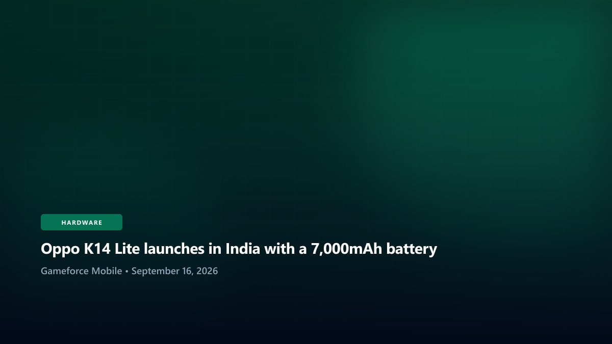 Oppo K14 Lite launches in India with a 7,000mAh battery