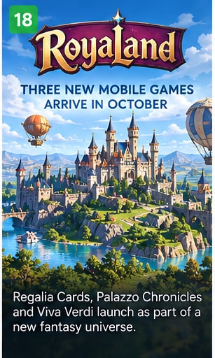 RoyaLand Plans Three Free Mobile Games for October