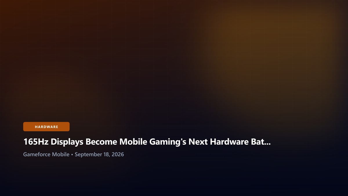 165Hz Displays Become Mobile Gaming's Next Hardware Battleground
