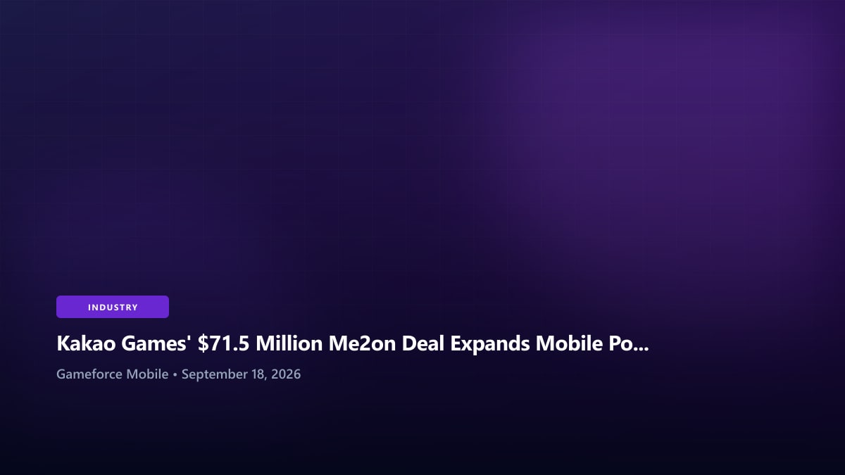 Kakao Games' $71.5 Million Me2on Deal Expands Mobile Portfolio