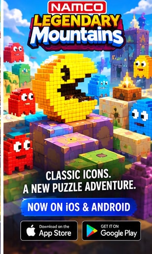NAMCO LEGENDARY Mountains Turns Pac-Man-Era Icons Into a Premium Mobile Voxel Puzzle
