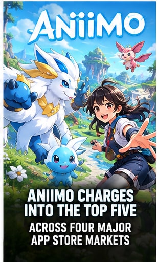 Aniimo Charges Into the Top Five Across Four Major App Store Markets