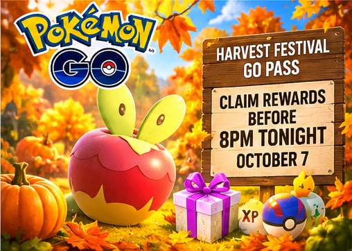 Pokémon GO Players Have Until 8pm Tonight to Claim Harvest Festival GO Pass Rewards