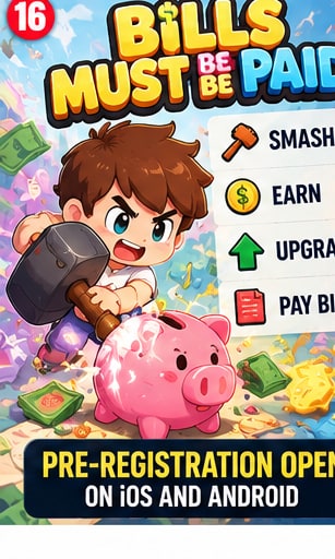 Bills Must Be Paid Opens Mobile Pre-Registration With Piggy Banks and Financial Panic
