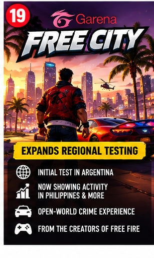 Garena Free City Expands Regional Testing as Free Fire Publisher Explores Open-World Crime Gaming