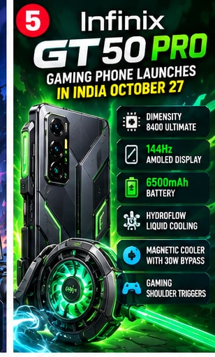 Infinix GT 50 Pro Heads to India on October 27 With Liquid Cooling and Gaming Shoulder Triggers