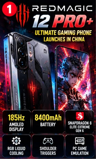 RedMagic 12 Pro+ Launches With 185Hz Display, RGB Liquid Cooling and 8400mAh Battery
